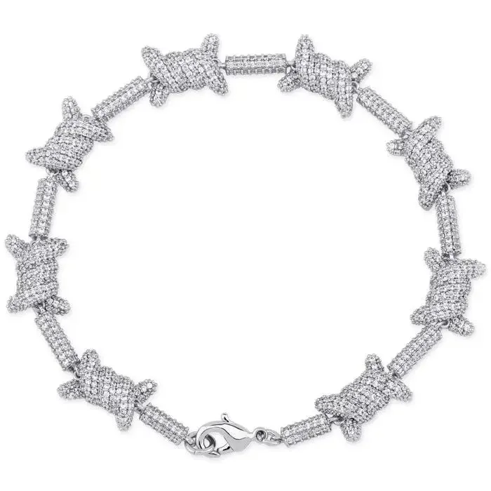 Diamond Barb Wire Bracelet in White Gold The Icetruck Bracelets