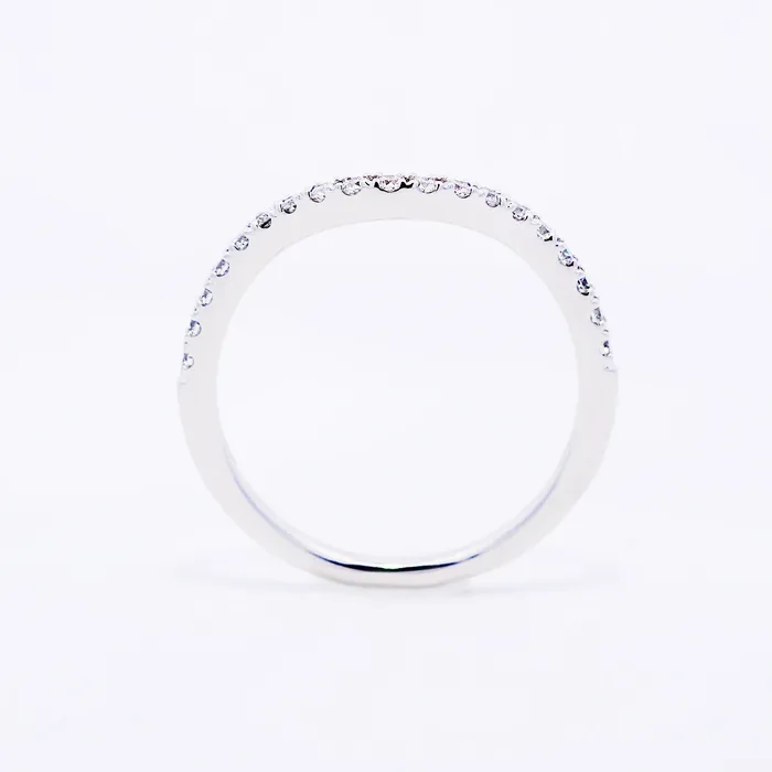 DIAMONDS FOREVER Rings 14K White Gold 25ctw Contoured Diamond Band DIAMONDS FOREVER Rings 14K White Gold 25ctw Contoured Diamond Band