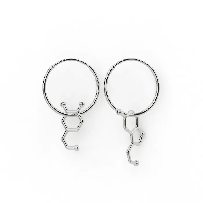 dopamine serotonin earrings silver sciencejewelry1824 Earrings