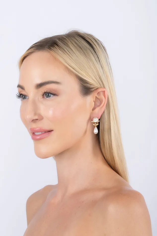 Double Skull CZ Statement Earring Eye Candy LA Earrings