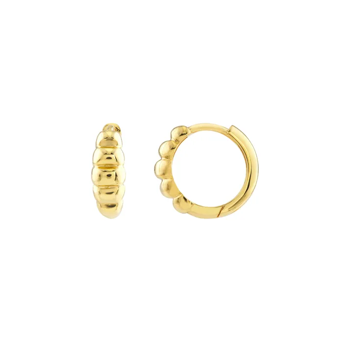 Earrings 14K Yellow Gold Fancy Huggie Style Earrings MIDAS CHAIN