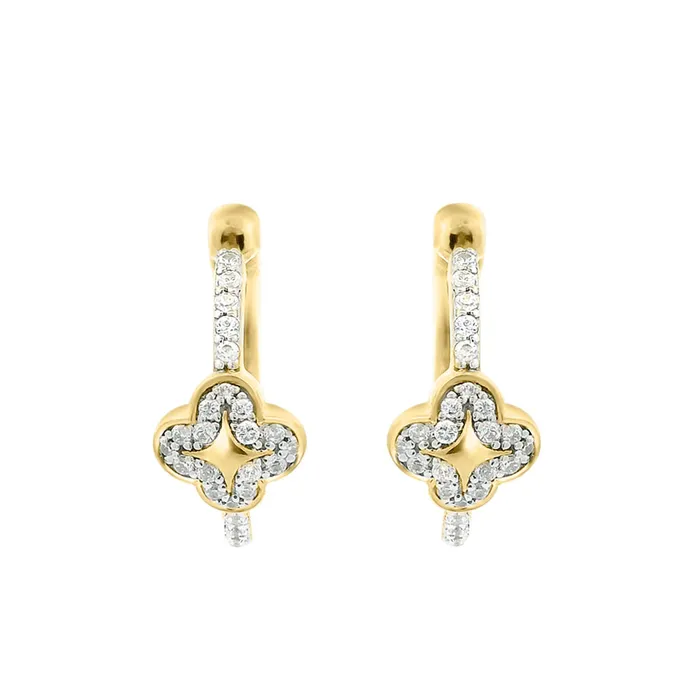 Earrings AV LADIES EARRINGS 020CT ROUND DIAMOND 10K YELLOW GOLD