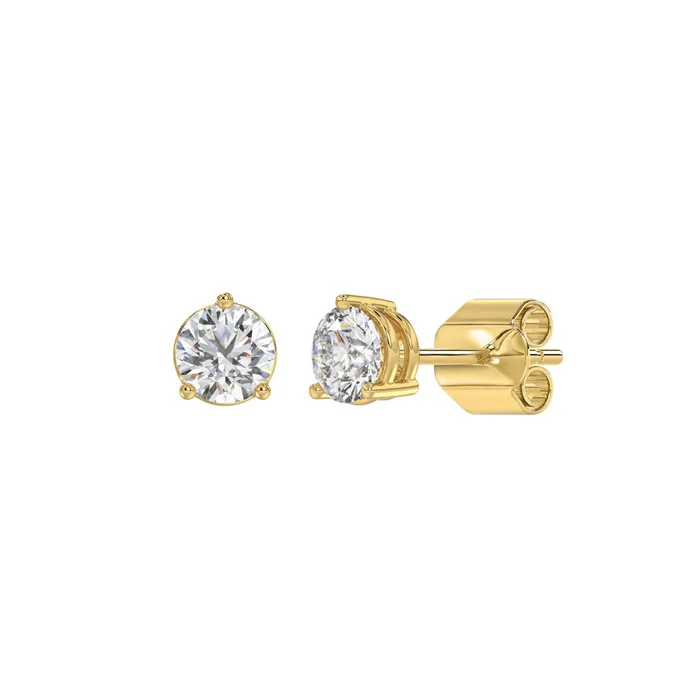 Earrings Ethos 14K YELLOW GOLD 1CT ROUND DIAMOND LADIES SOLITAIRE EARRINGS