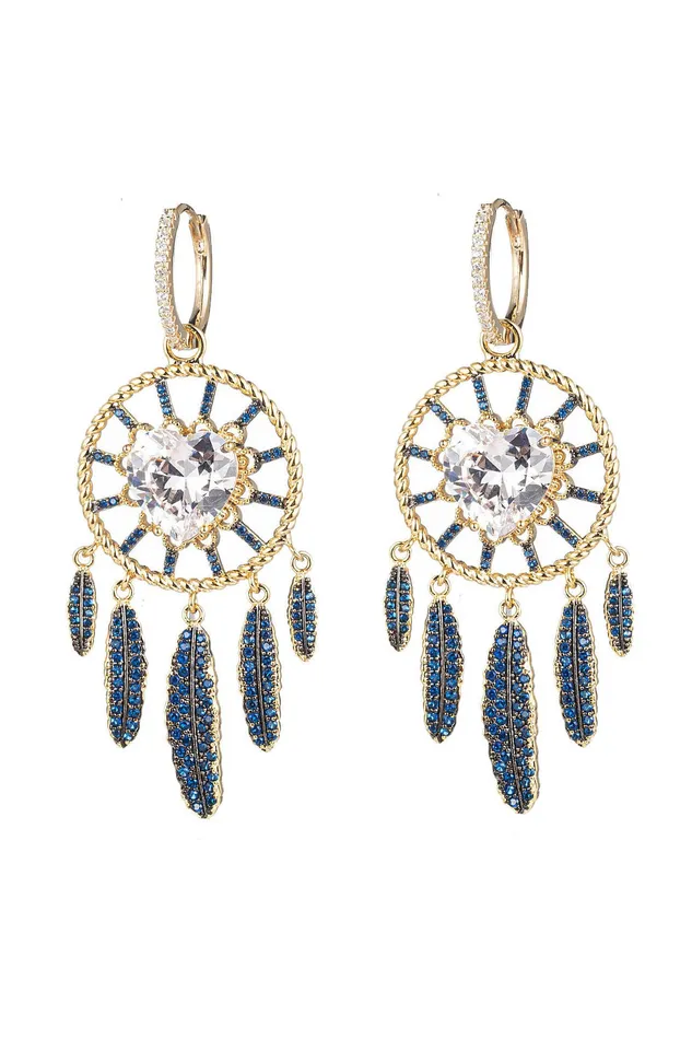 Earrings Eye Candy LA Dreamcatcher CZ Earrings