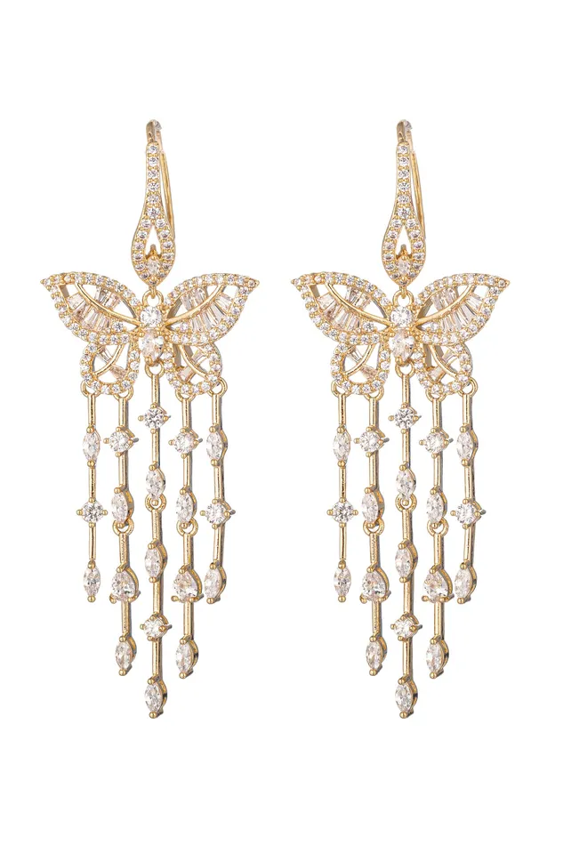 Earrings Eye Candy LA Golden Butterfly Tier Earrings