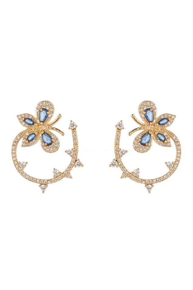 Earrings Eye Candy LA Green Butterfly Earrings