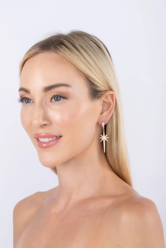 Earrings Eye Candy LA North Star Drop Earrings