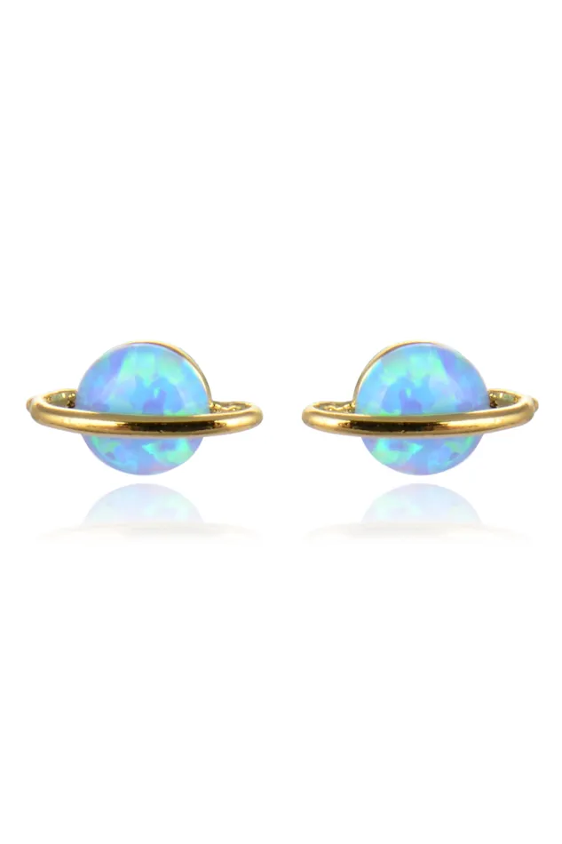 Earrings Eye Candy LA Opal Saturn Earrings