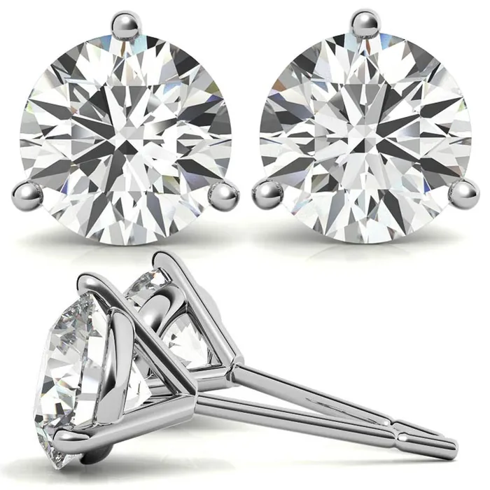 Earrings GEMS ONE CORPRATION 14K White Gold 2ctw Diamond Stud Earrings in Three Prong Martini Settings
