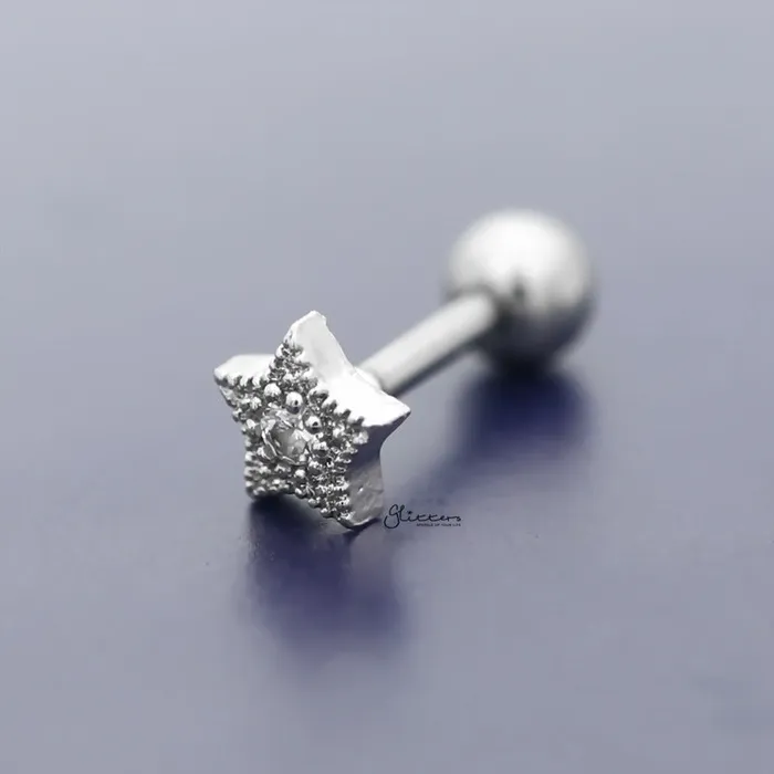Earrings Glitters CZ Star Tragus Cartilage Earring Ball End Flat Back