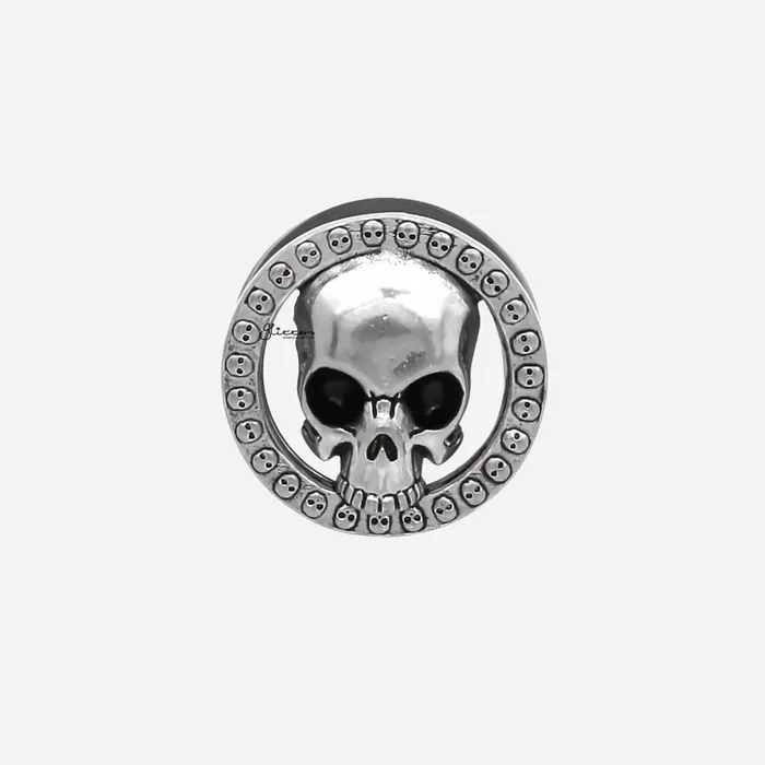 Earrings Glitters Skull Screw Fit Tunnel Ear Plug