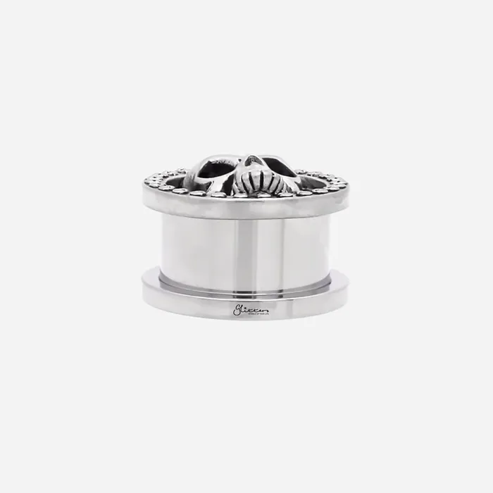Earrings Glitters Skull Screw Fit Tunnel Ear Plug
