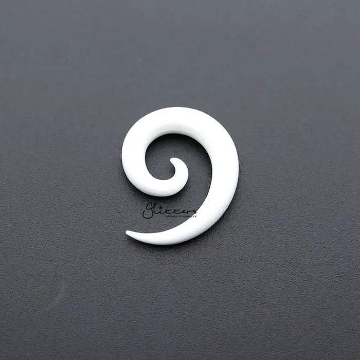 Earrings Glitters White Acrylic Ear Spiral Taper Stretcher Plugs