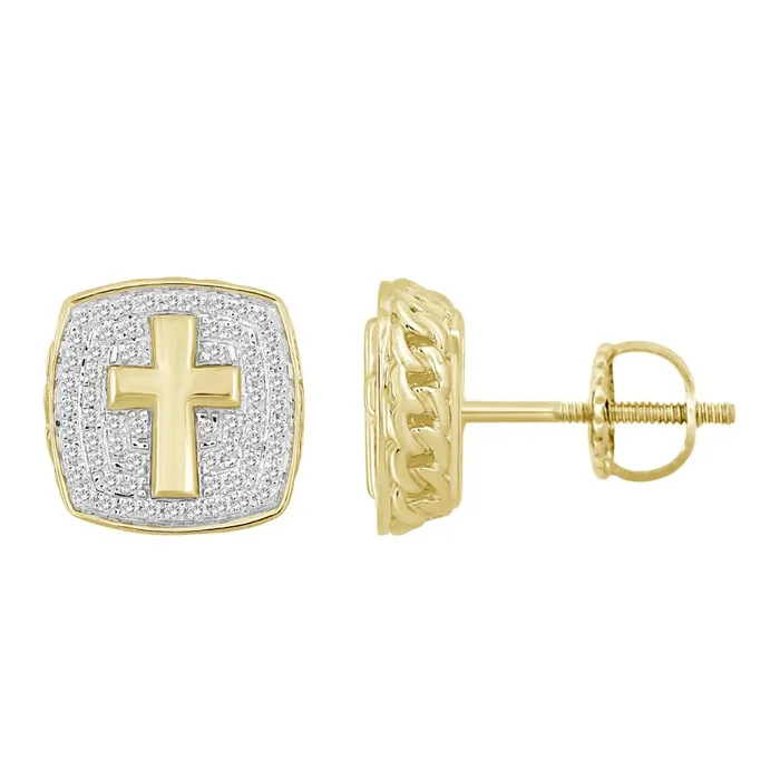 Earrings LADIES STUD EARRINGS 025CT ROUND DIAMOND 10K YELLOW GOLD AV