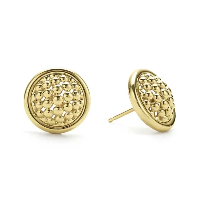Earrings LAGOS Meridian 18K Gold Caviar Stud Earrings