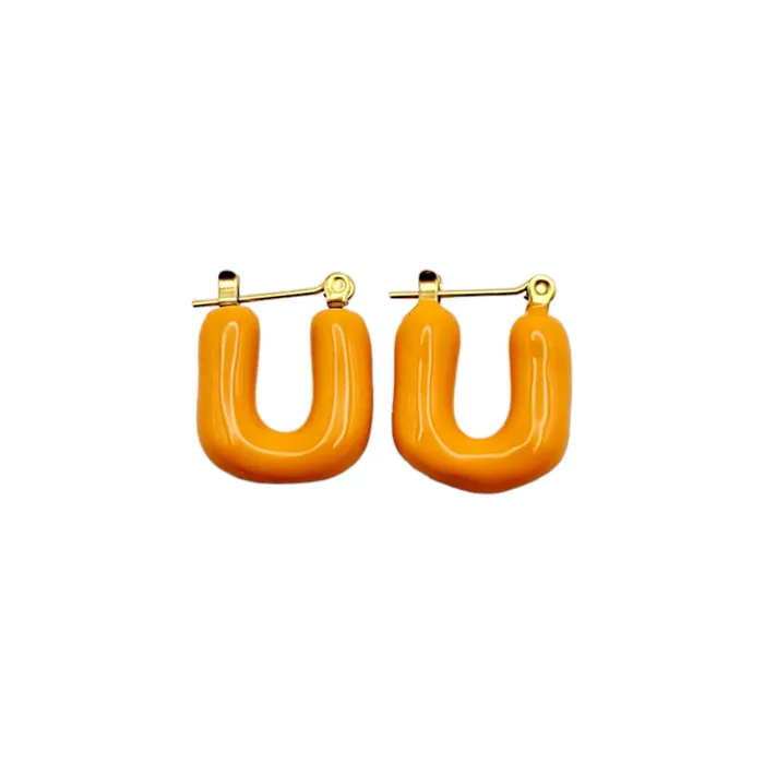 Earrings Love Ko Jewelry PUFFER EARRINGS in Orange