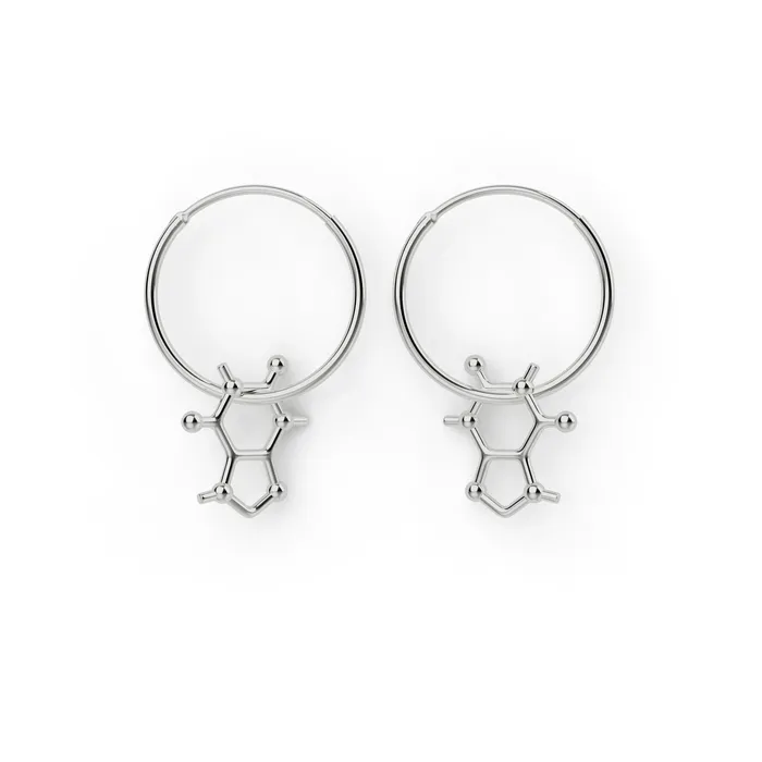 Earrings sciencejewelry1824 caffeine earrings silver