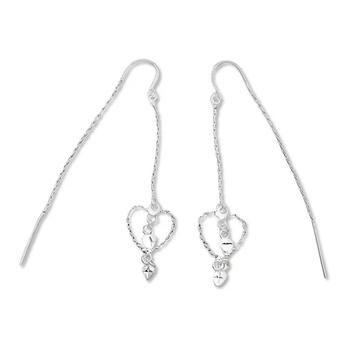Earrings Teeda E1290 Hearts Ear Threads