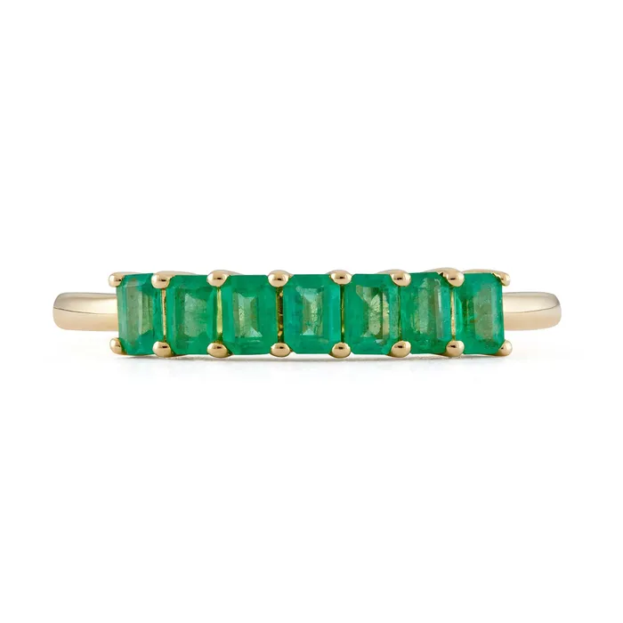 EmeraldCut Emerald Demi Band Valerie Madison Fine Jewelry Rings