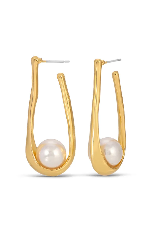 Emily 18K Gold Plated Drop Earrings Eye Candy LA Earrings
