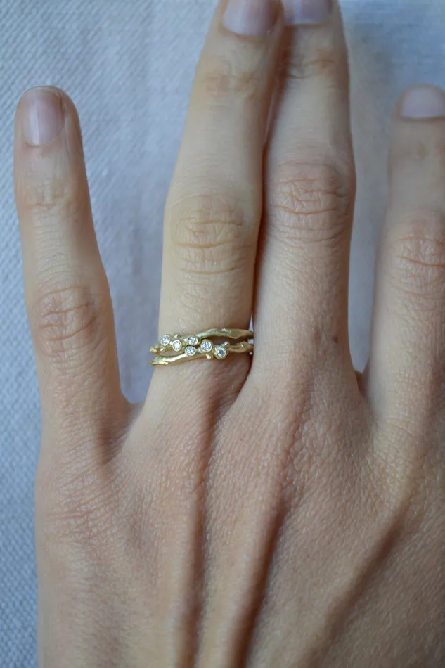 Encrusted Tiny Branch Ring Branch Rings