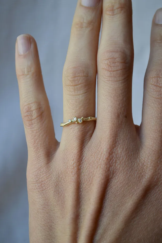 Encrusted Tiny Branch Ring Branch Rings