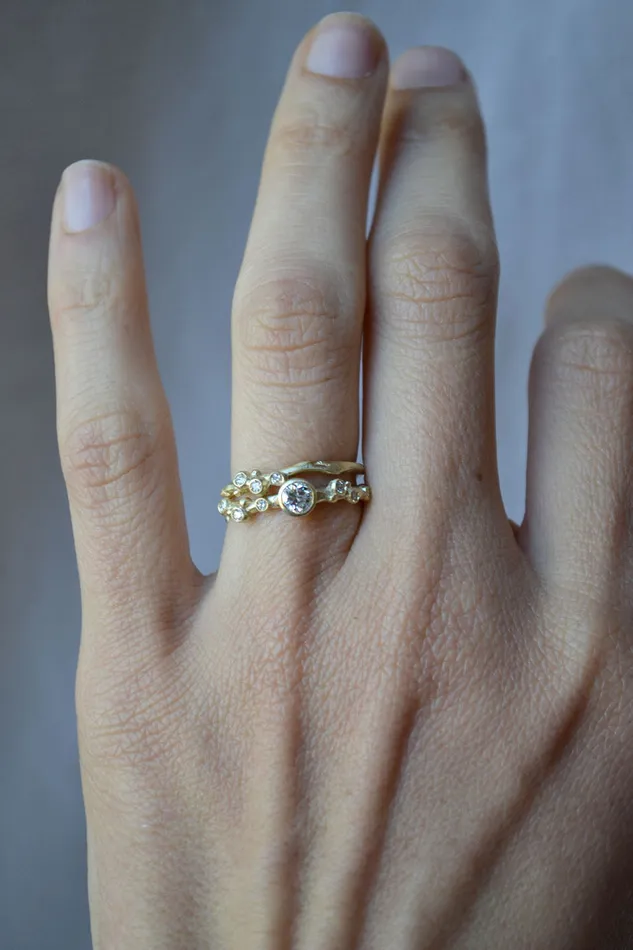 Encrusted Tiny Branch Ring Branch Rings