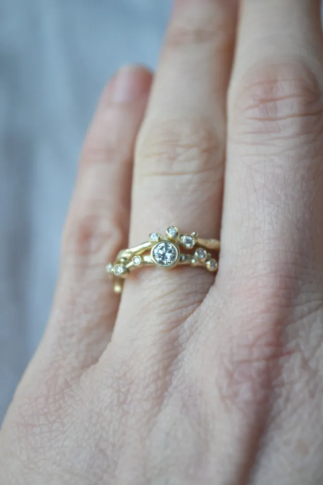 Encrusted Tiny Branch Ring Branch Rings