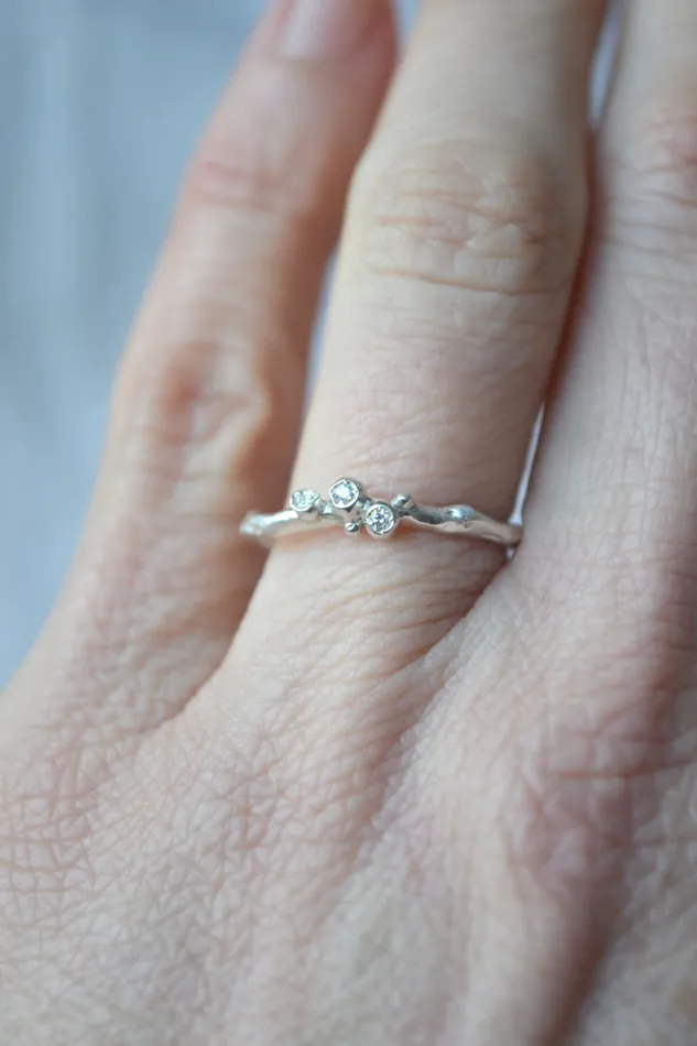 Encrusted Tiny Branch Ring Branch Rings