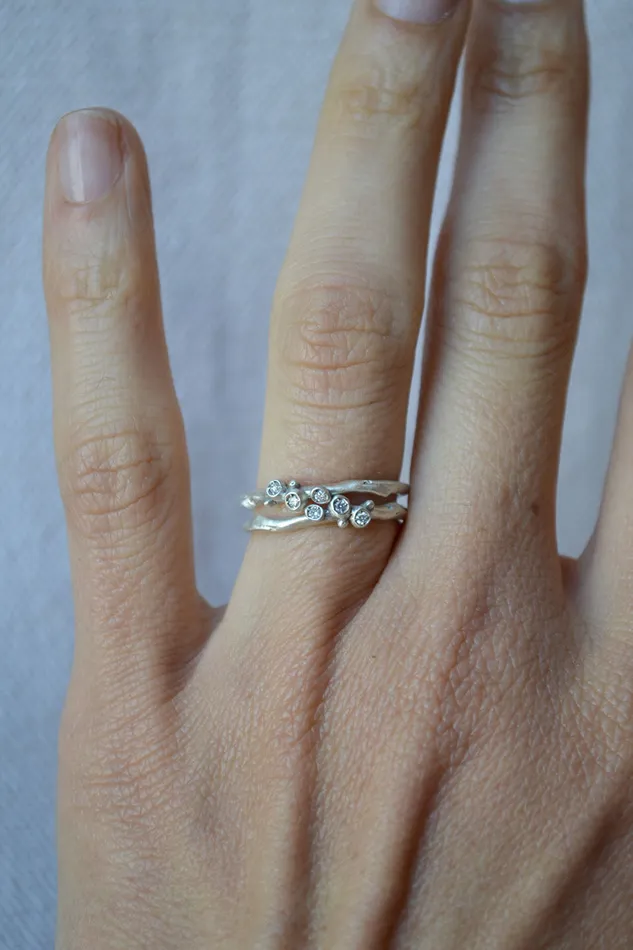 Encrusted Tiny Branch Ring Branch Rings