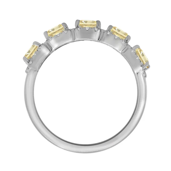 Ethos 14K WHITE GOLD 300CT ROUNDRADIANT YELLOW DIAMOND LADIES RING Rings