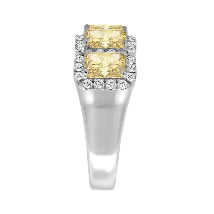 Ethos 14K WHITE GOLD 300CT ROUNDRADIANT YELLOW DIAMOND LADIES RING Rings