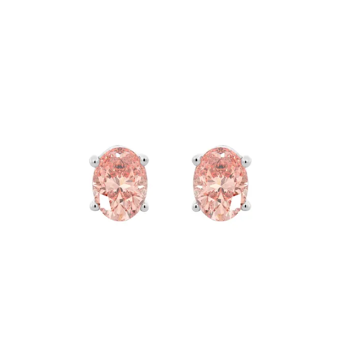 Ethos Earrings 14K WHITE GOLD 200CT OVAL PINK DIAMOND LADIES EARRINGS Ethos Earrings 14K WHITE GOLD 200CT OVAL PINK DIAMOND LADIES EARRINGS