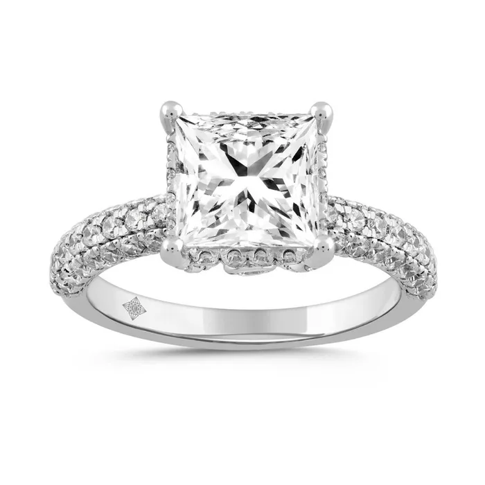 Ethos Rings LADIES RING 3 34CT ROUNDPRINCESS DIAMOND 14K WHITE GOLD CENTER STONE PRINCESS DIAMOND 3CT Ethos Rings LADIES RING 3 34CT ROUNDPRINCESS DIAMOND 14K WHITE GOLD CENTER STONE PRINCESS DIAMOND 3CT