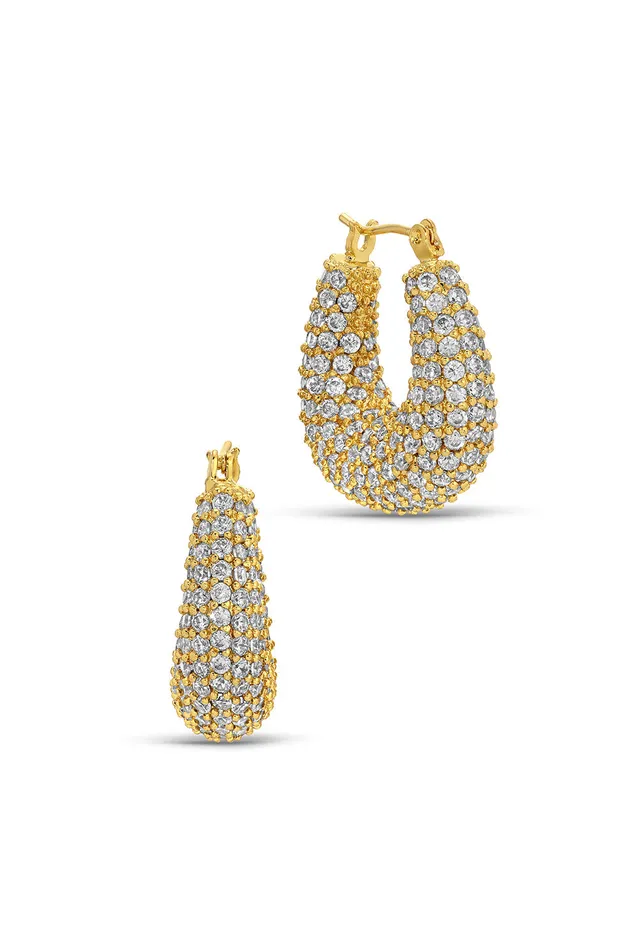 Eye Candy LA Earrings Naples CZ Hoop Earrings