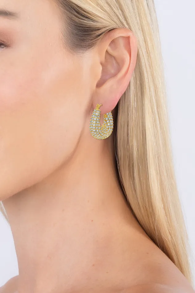 Eye Candy LA Earrings Naples CZ Hoop Earrings