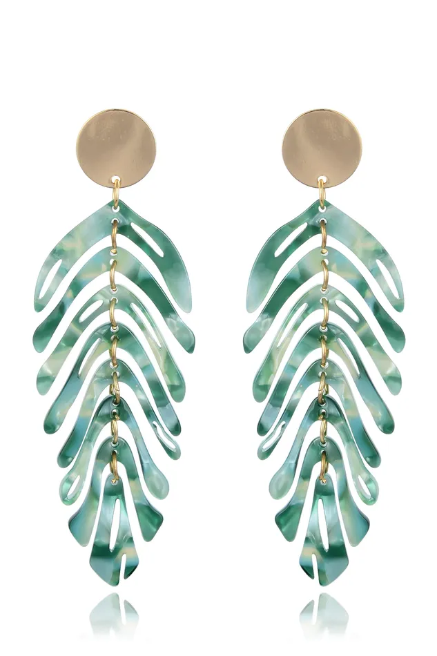 Eye Candy LA Fringe Leaf Earrings Earrings