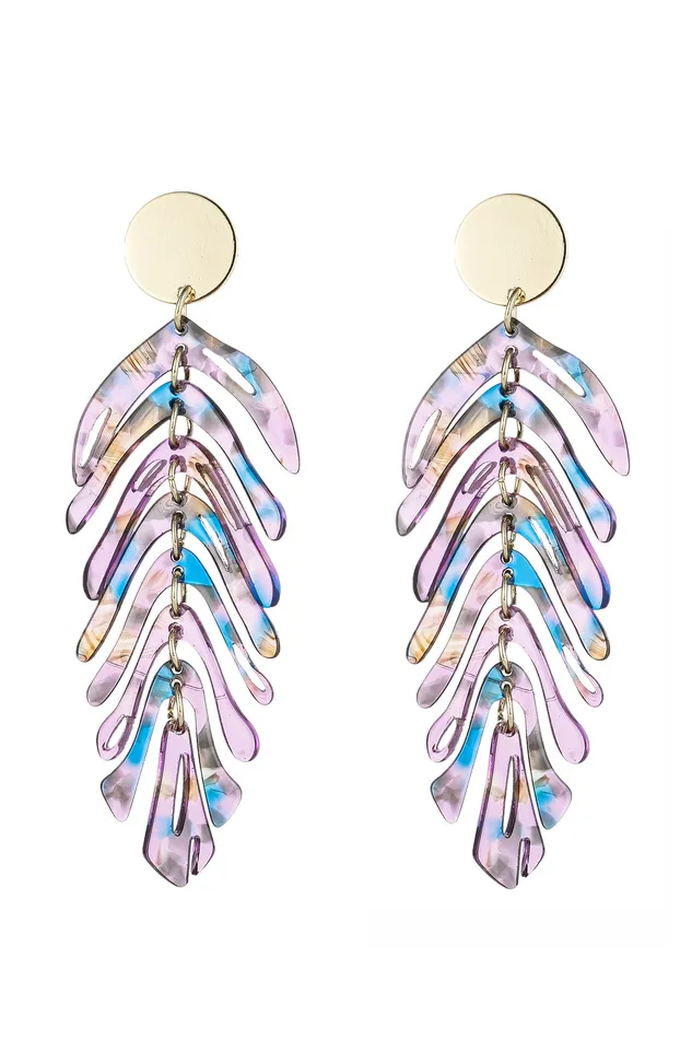 Eye Candy LA Fringe Leaf Earrings Earrings