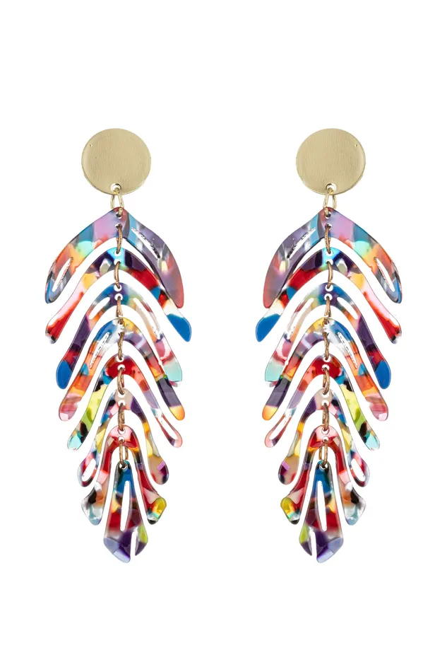 Eye Candy LA Fringe Leaf Earrings Earrings