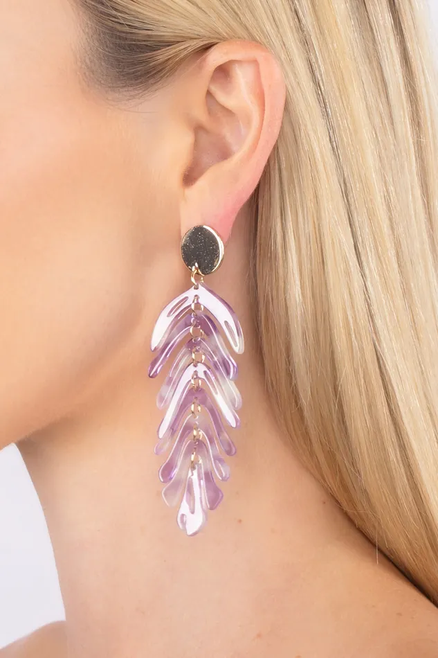 Eye Candy LA Fringe Leaf Earrings Earrings