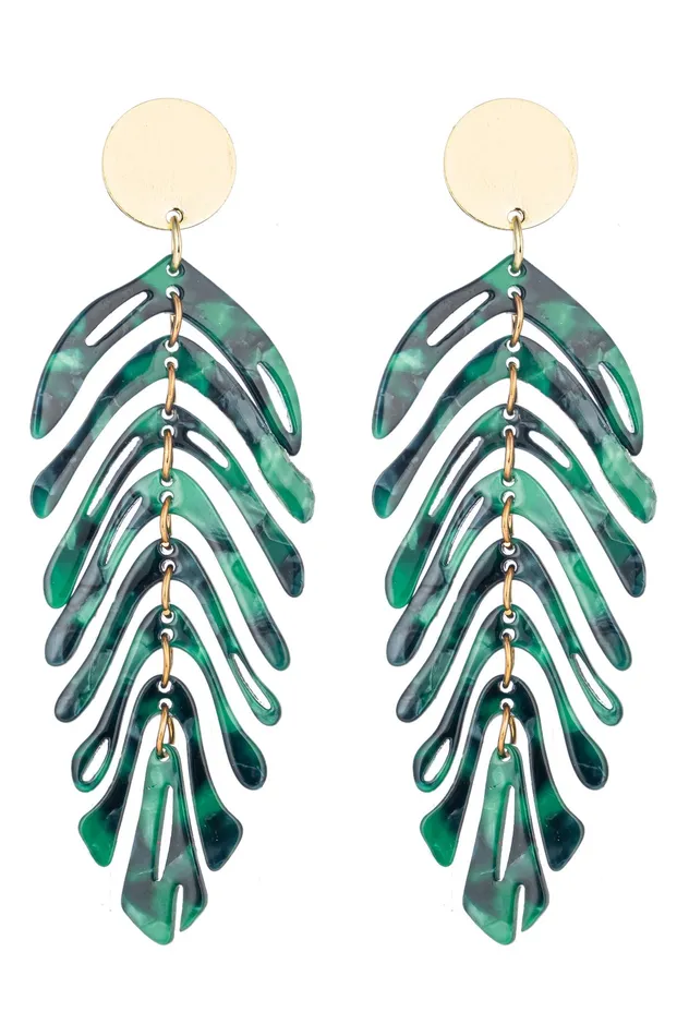 Eye Candy LA Fringe Leaf Earrings Earrings