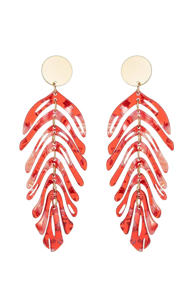 Eye Candy LA Fringe Leaf Earrings Earrings