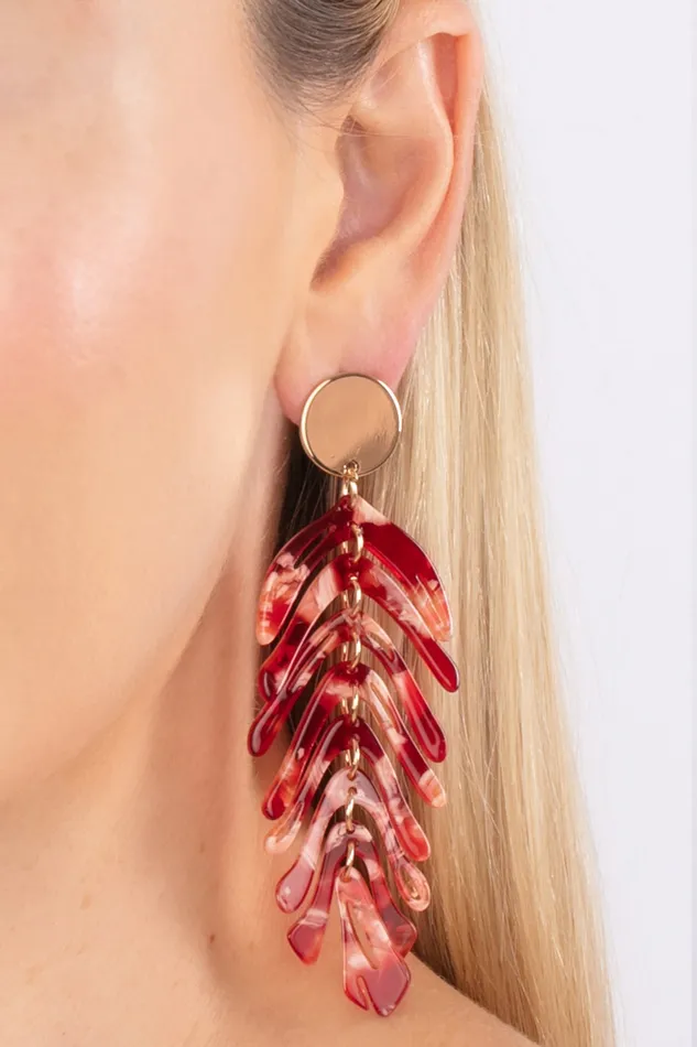 Eye Candy LA Fringe Leaf Earrings Earrings