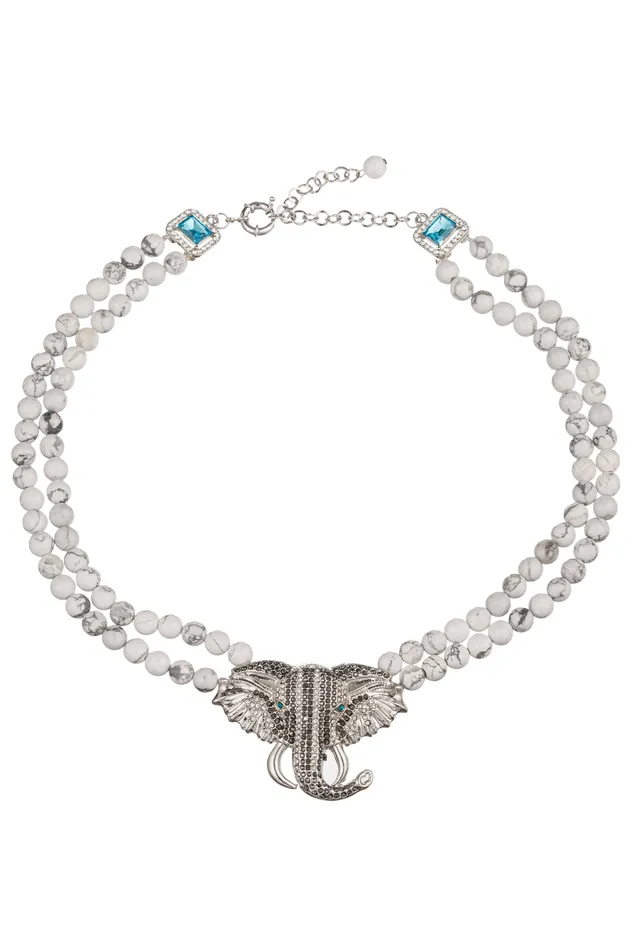 Eye Candy LA Necklaces Anya Elephant Beaded Necklace