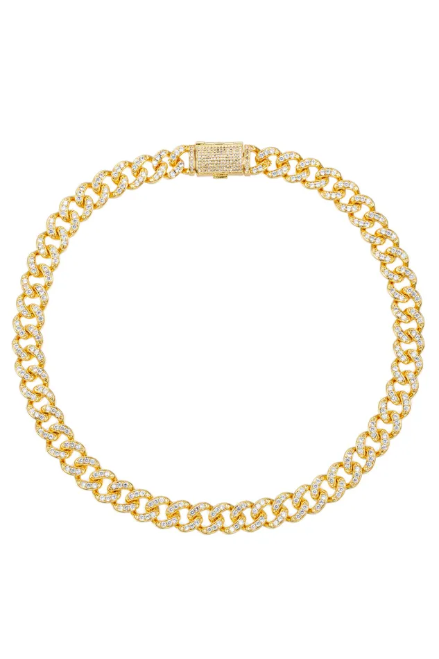 Eye Candy LA Necklaces Etienne Cuban Link Necklace With CZ
