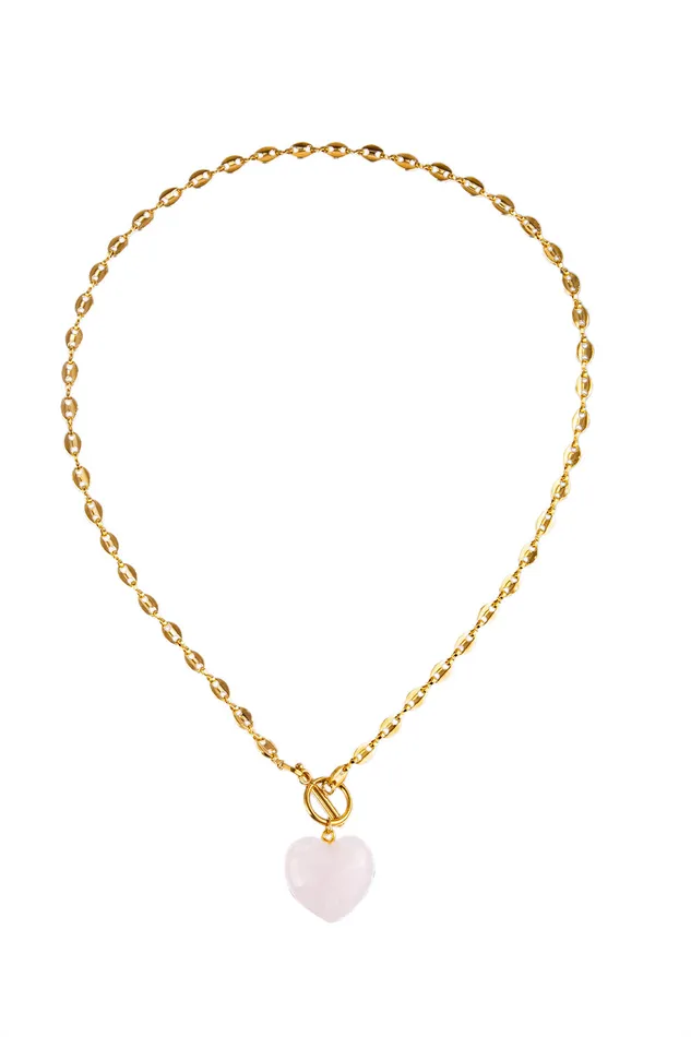 Eye Candy LA Necklaces Evelyn Pink Heart Pendant Necklace