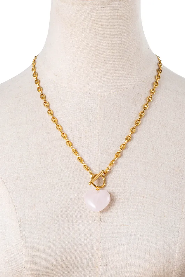 Eye Candy LA Necklaces Evelyn Pink Heart Pendant Necklace