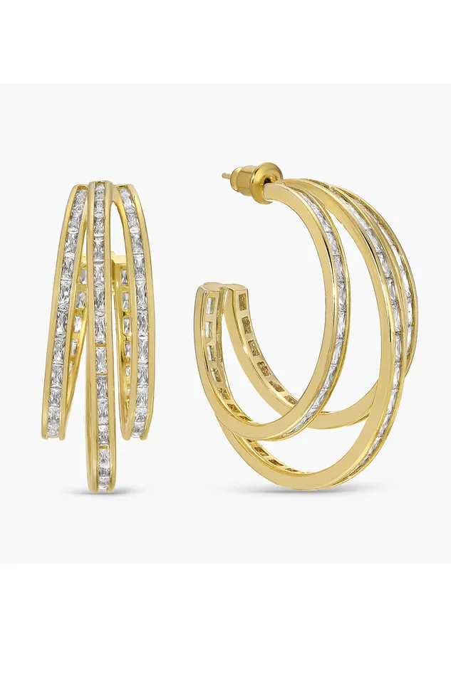 Eye Candy LA Olivia CZ Hoop Earrings Earrings