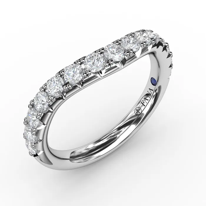 FANA Rings Fana 14K White Gold 065ctw Curved Diamond Band