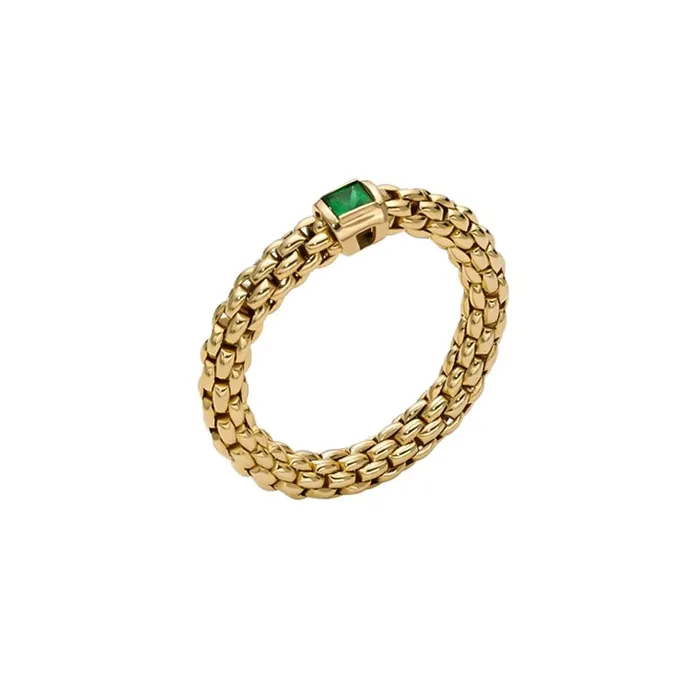 FOPE USA Souls Flexit Ring With Single Emerald Rings